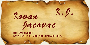 Kovan Jačovac vizit kartica